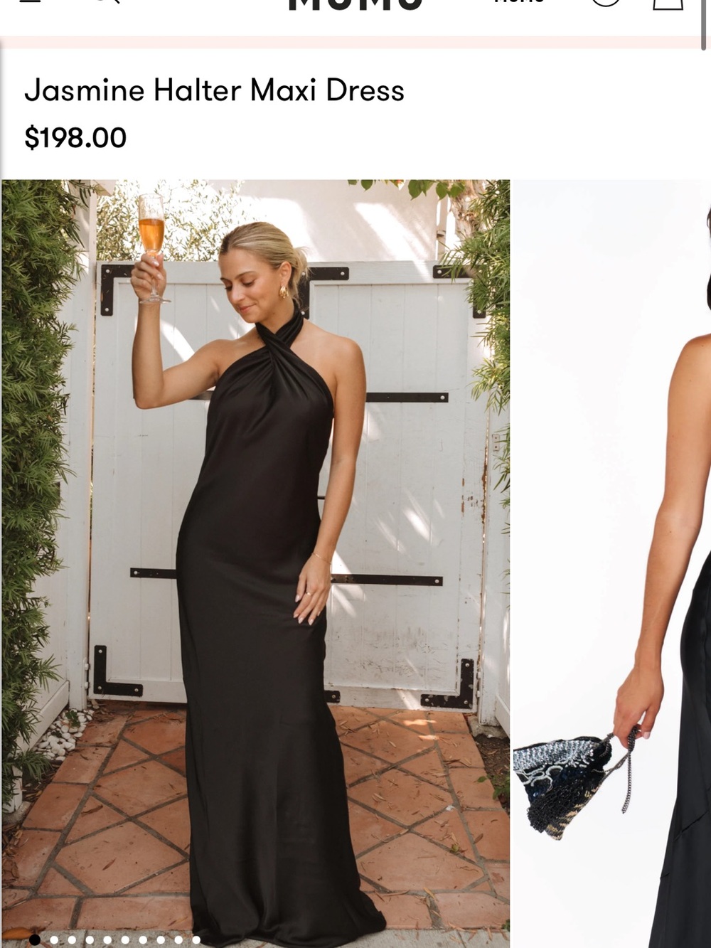 Show Me Your MuMu Black Jasmine Halter Maxi Dress Size Large
